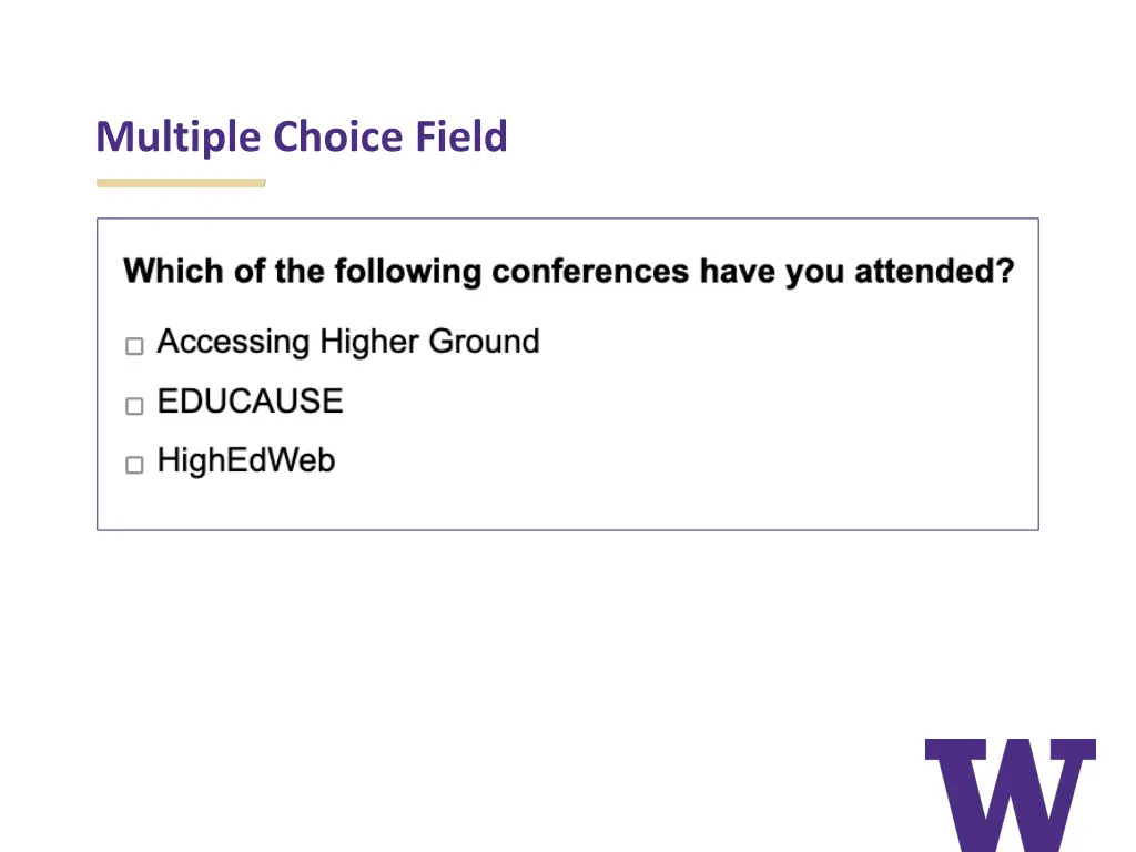 multiple choice field