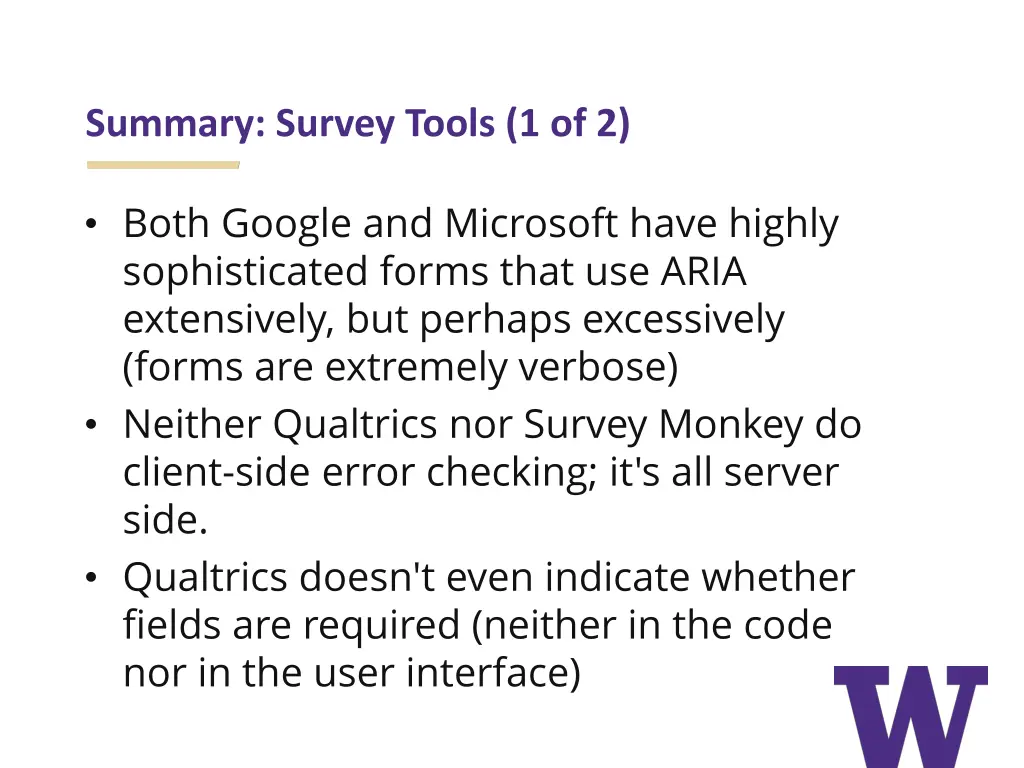 summary survey tools 1 of 2