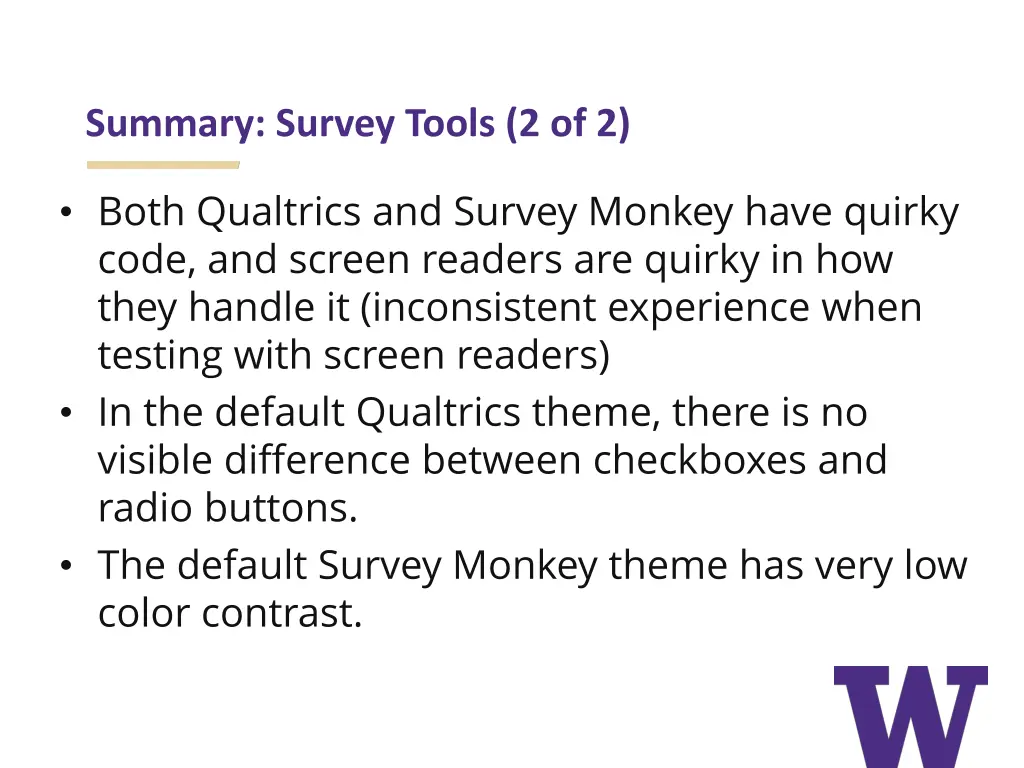 summary survey tools 2 of 2