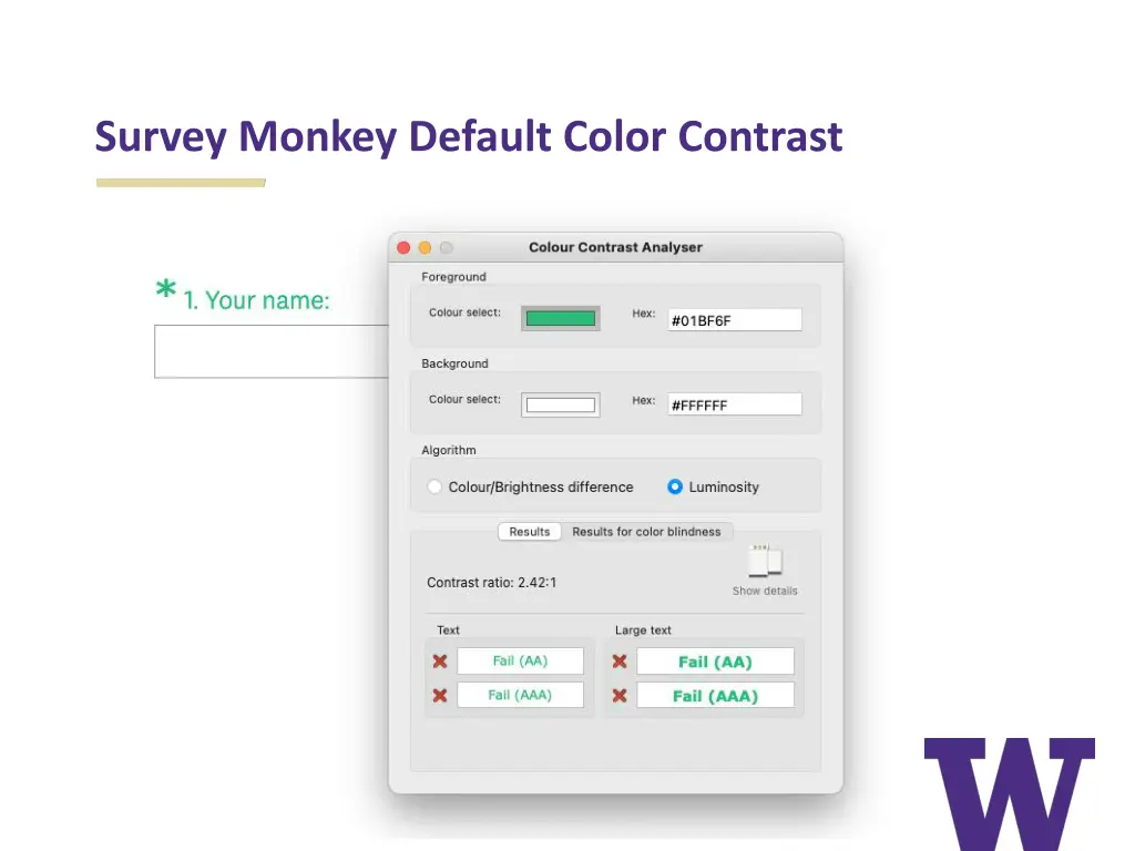survey monkey default color contrast