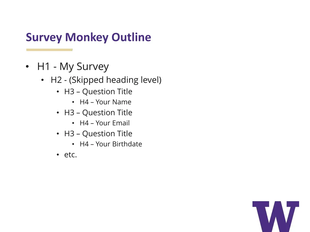 survey monkey outline