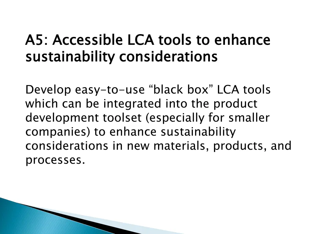 a5 accessible lca tools to enhance sustainability