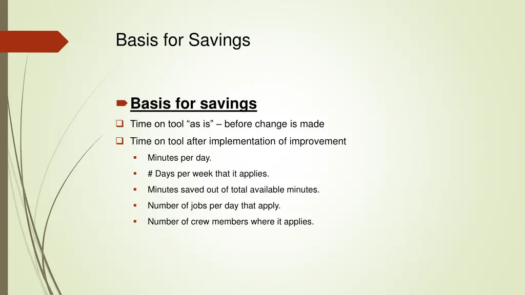basis for savings