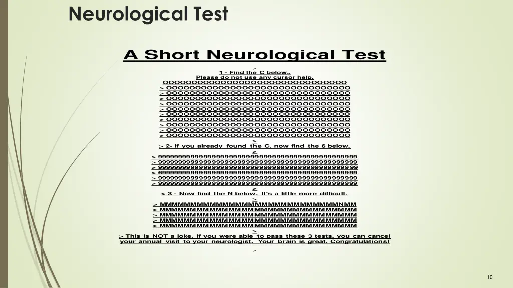 neurological test