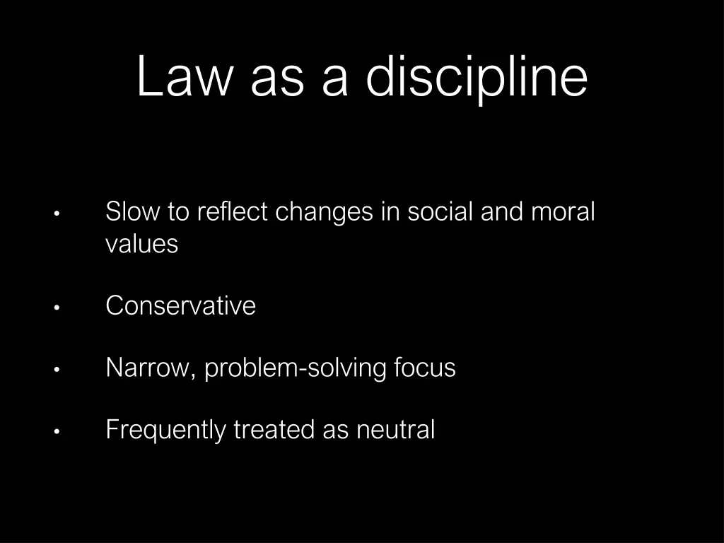 law as a discipline