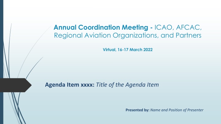 annual coordination meeting icao afcac regional