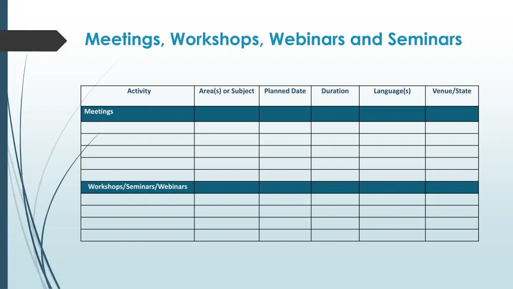 meetings workshops webinars and seminars
