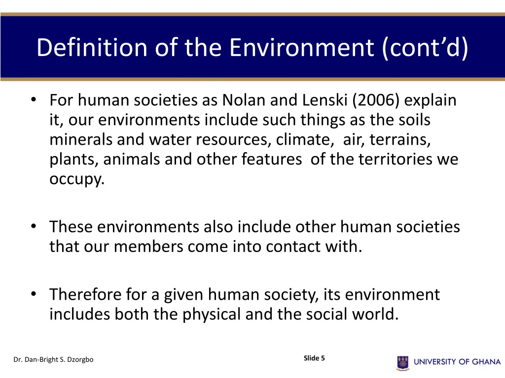 definition of the environment cont d