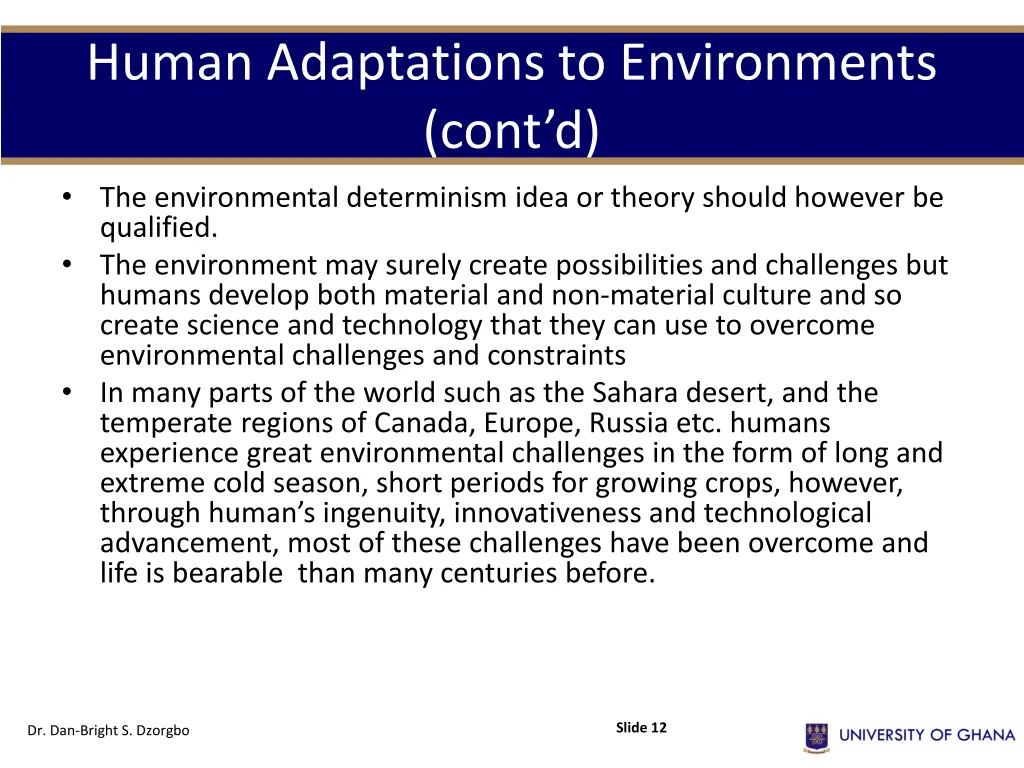 human adaptations to environments cont d 1