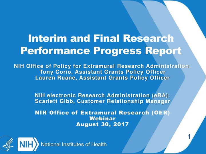 interim and final research performance progress