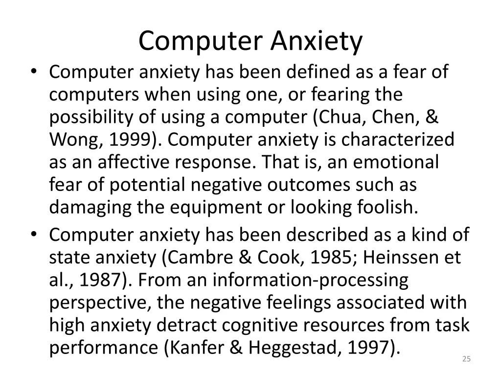 computer anxiety computer anxiety has been