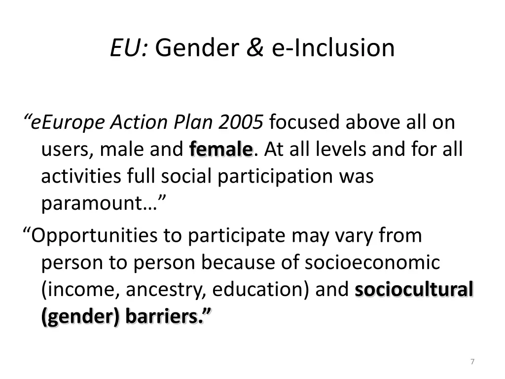eu gender e inclusion