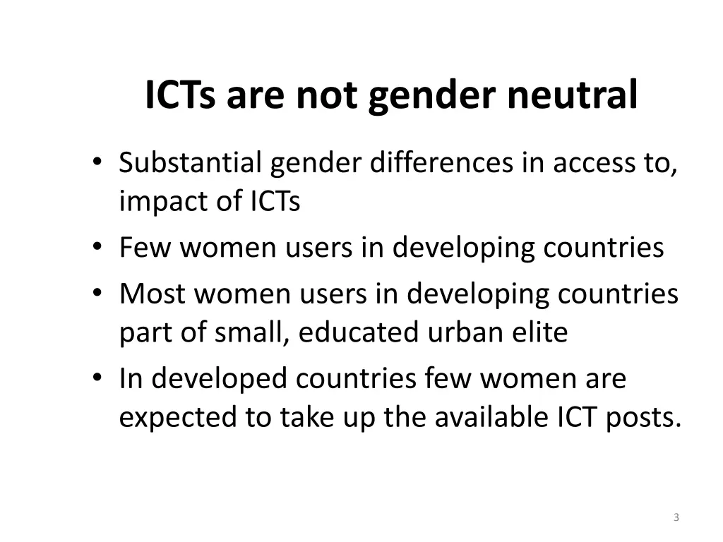 icts are not gender neutral