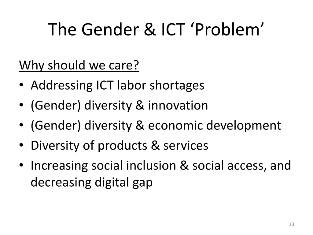 the gender ict problem 1