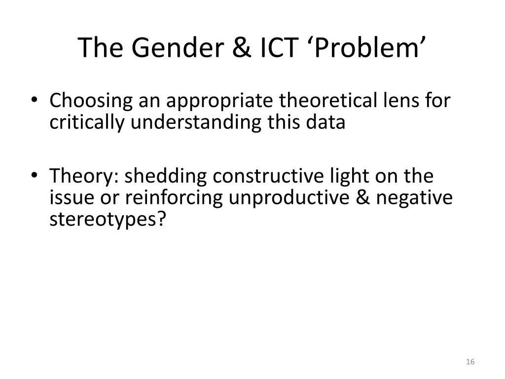 the gender ict problem 3