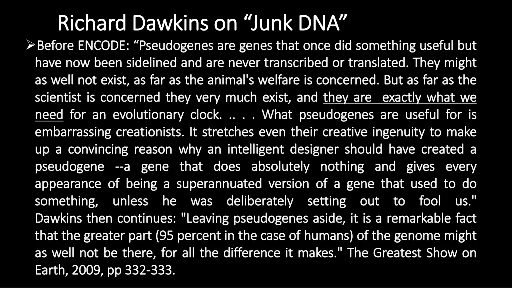richard dawkins on junk dna richard dawkins