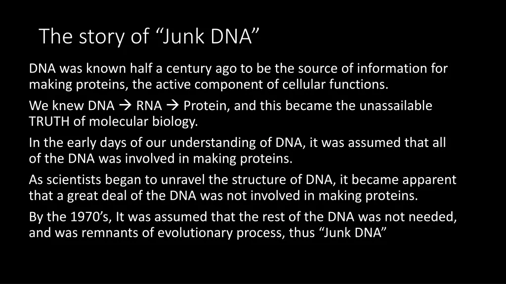 the story of junk dna