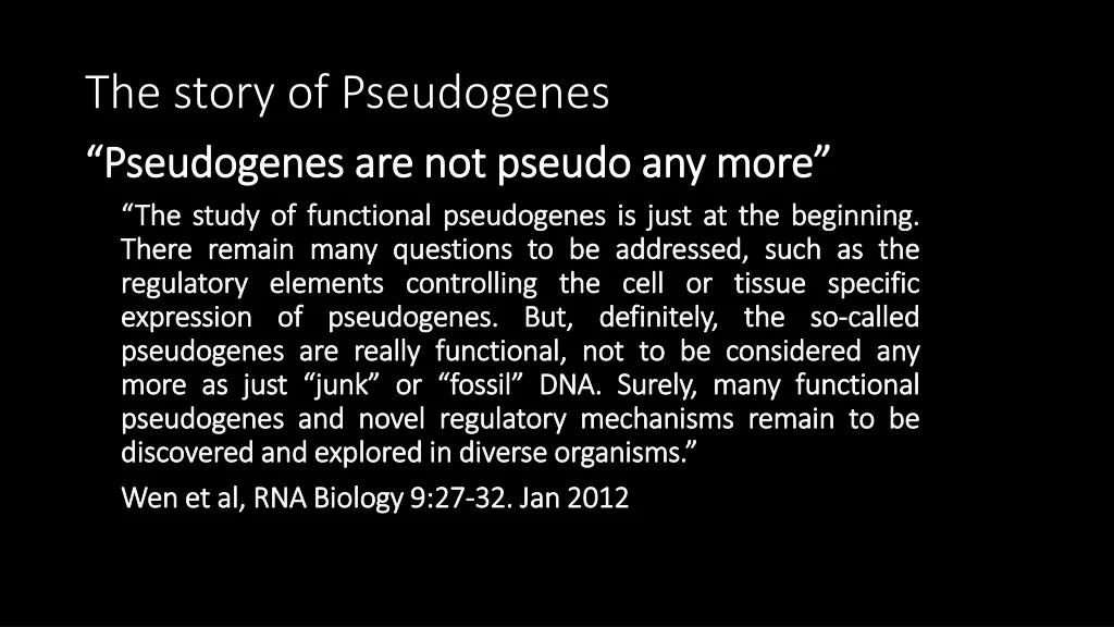 the story of pseudogenes 1