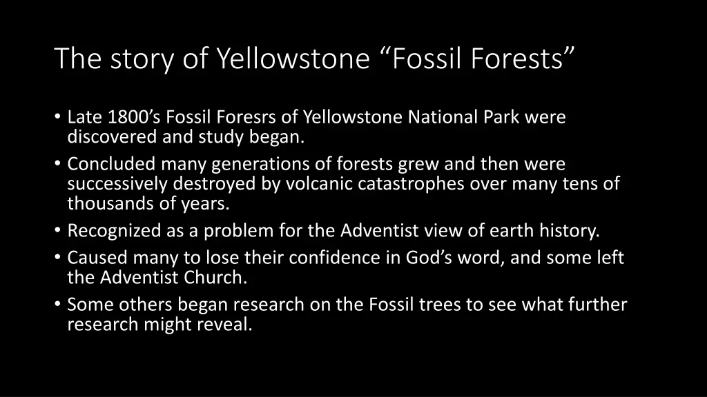 the story of yellowstone fossil forests