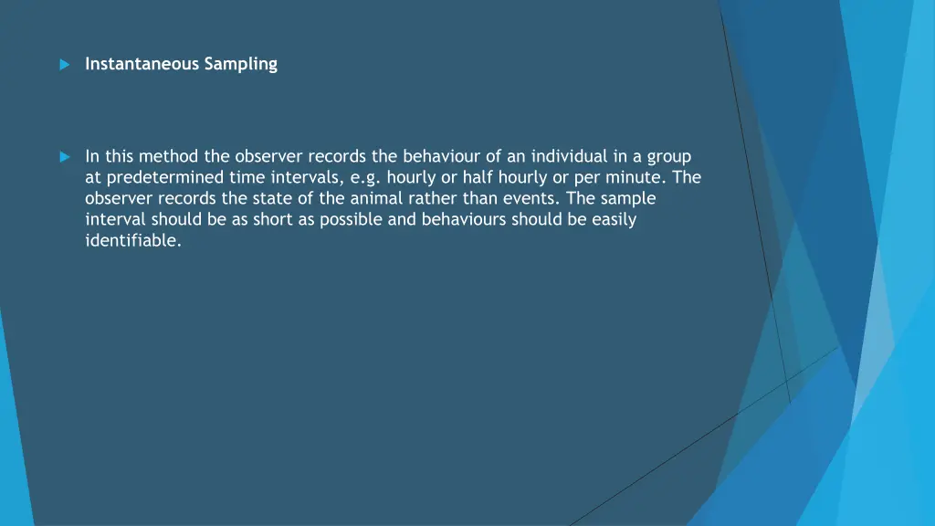 instantaneous sampling
