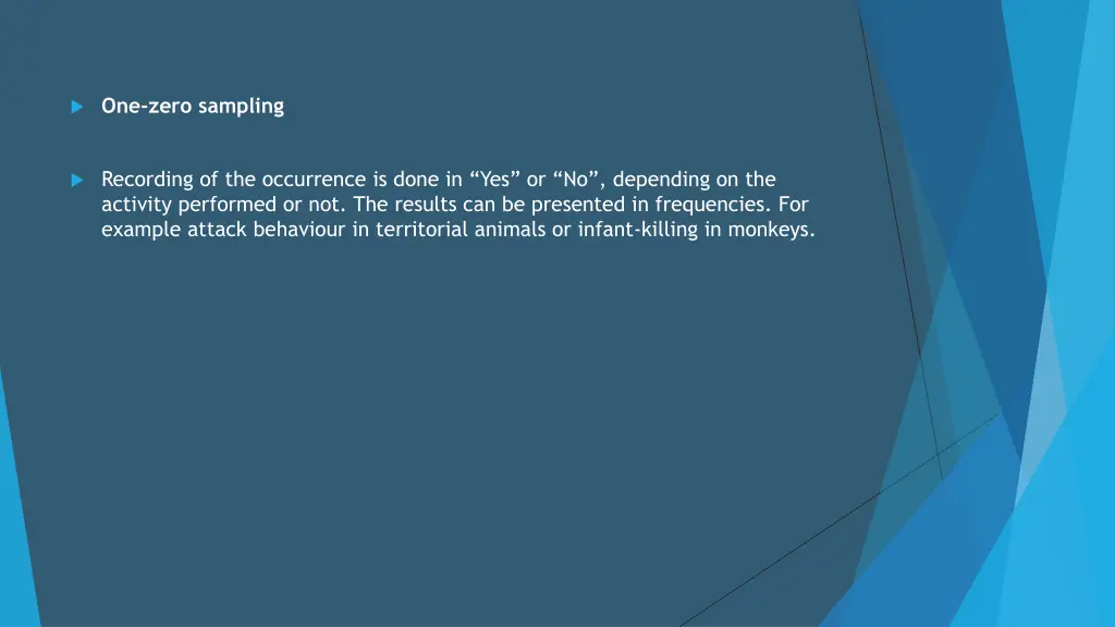 one zero sampling