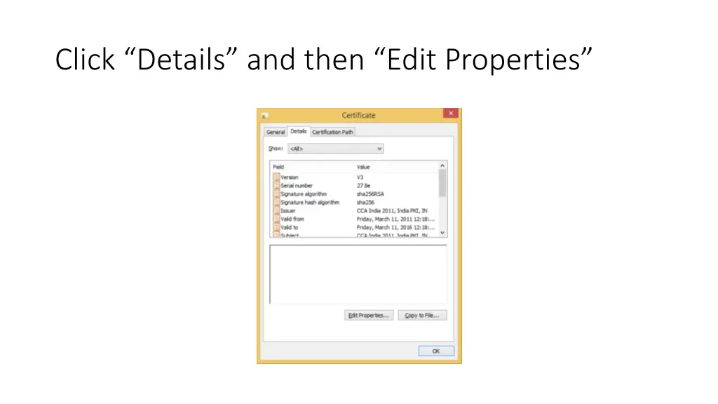 click details and then edit properties