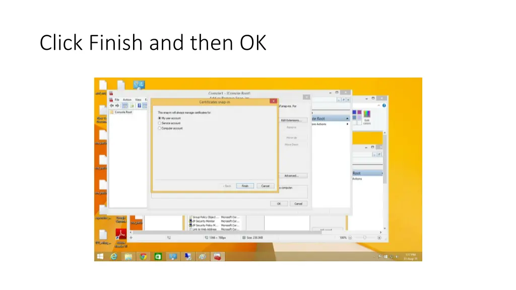 click finish and then ok
