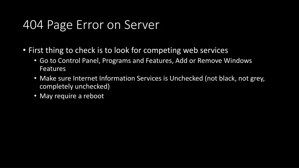 404 page error on server