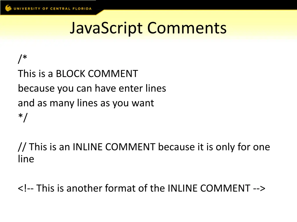 javascript comments