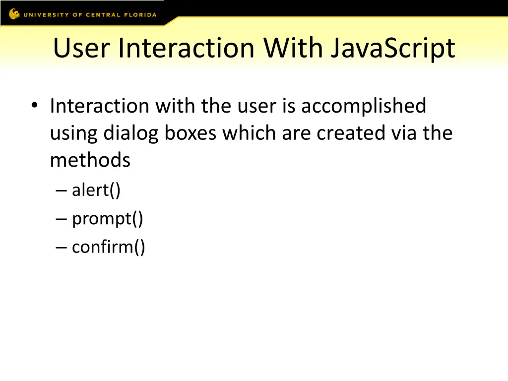 user interaction with javascript
