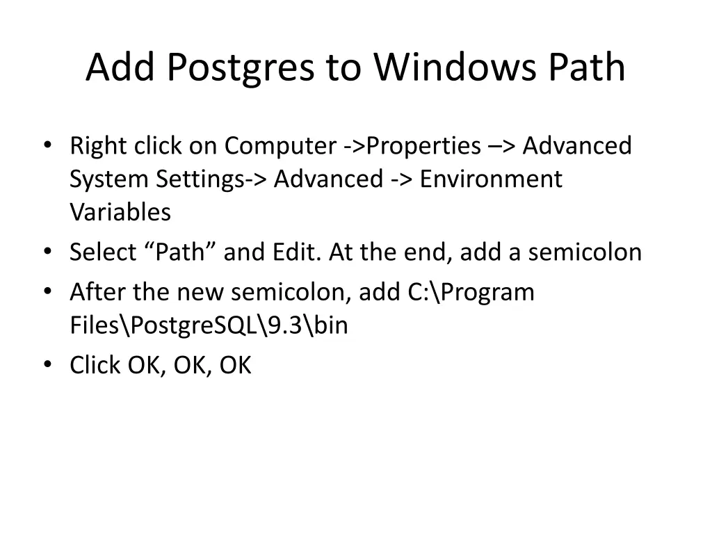 add postgres to windows path