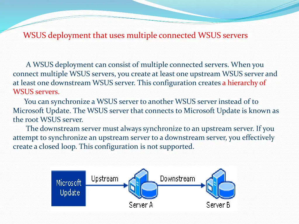 wsus deployment that uses multiple connected wsus