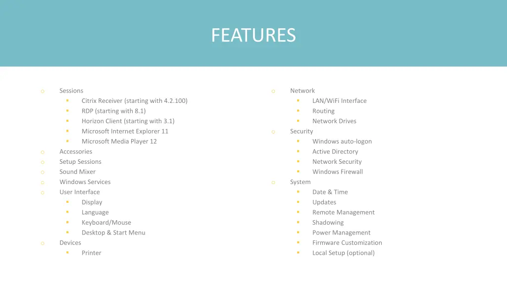 features