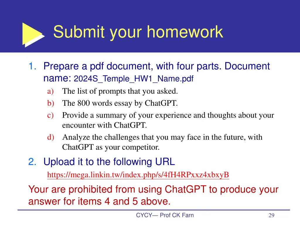 submit your homework