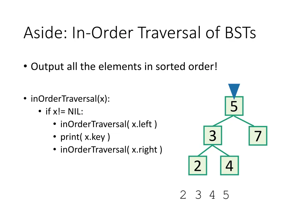 aside in order traversal of bsts 10