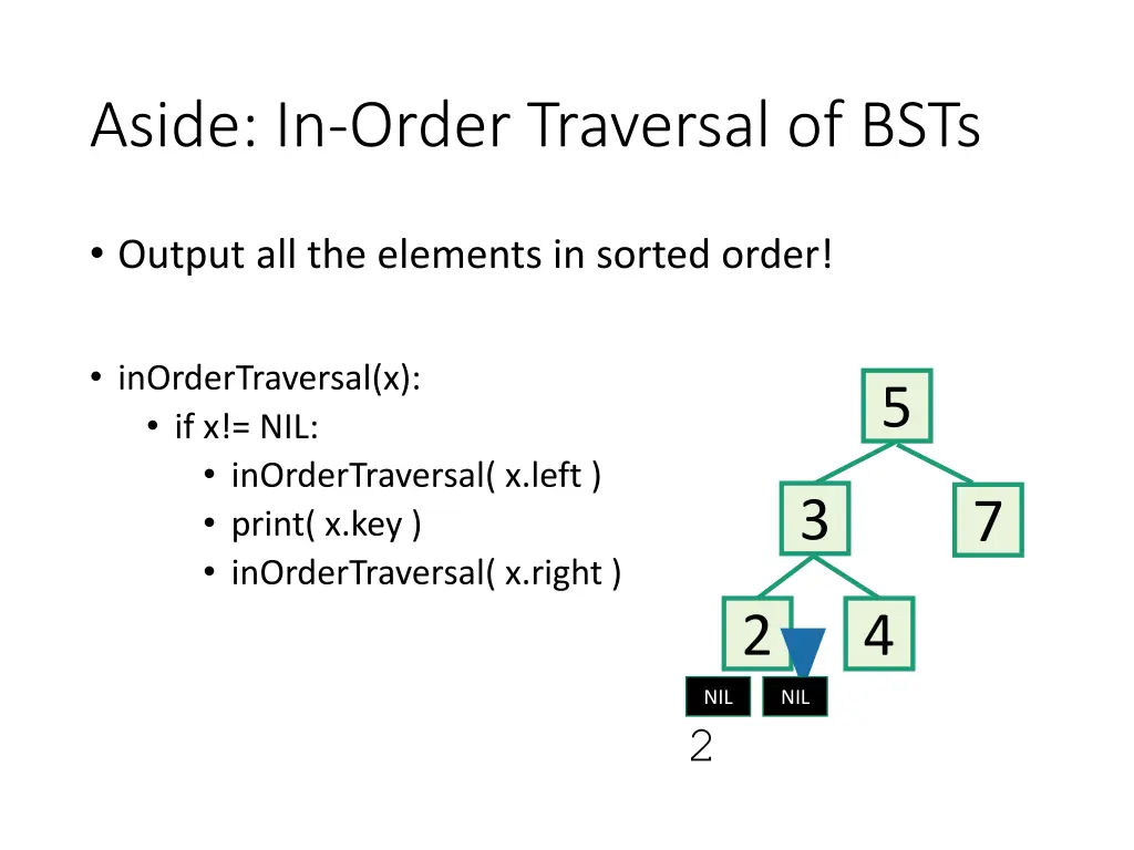 aside in order traversal of bsts 5