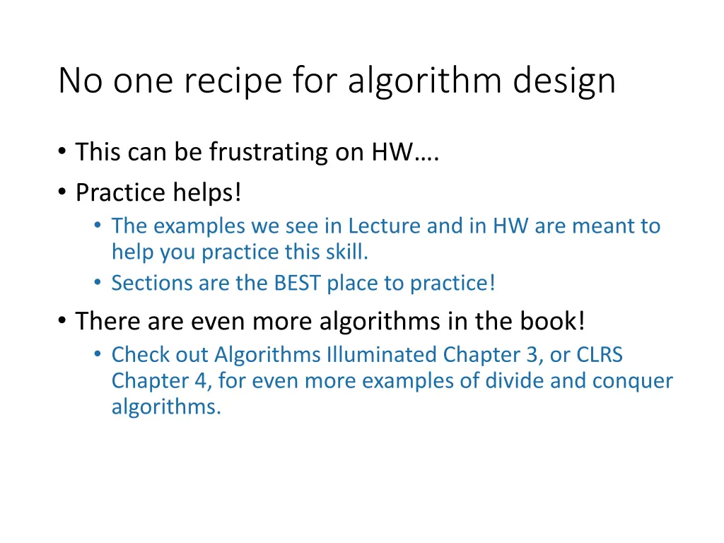 no one recipe for algorithm design