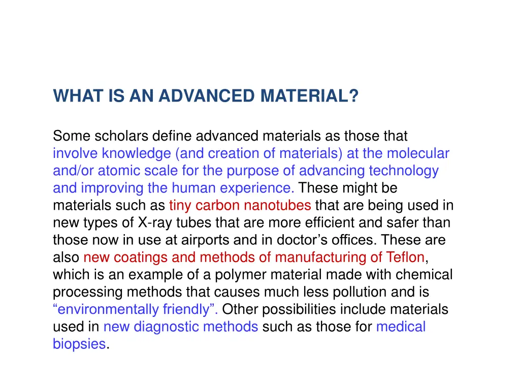 what is an advanced material 1