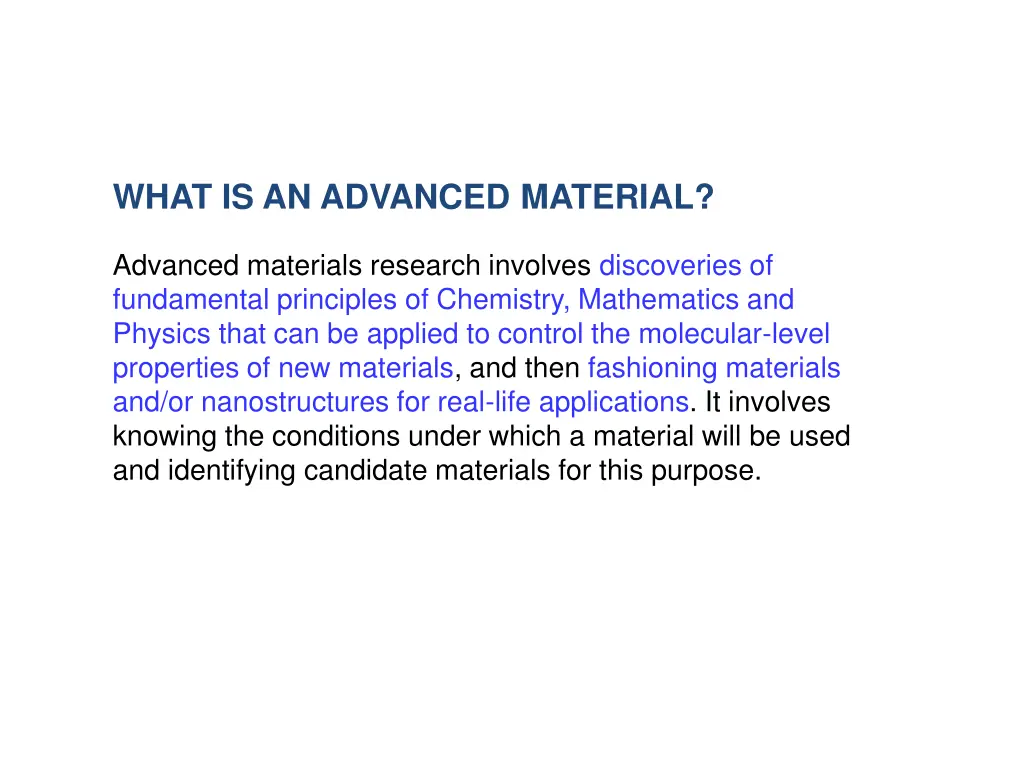 what is an advanced material 2