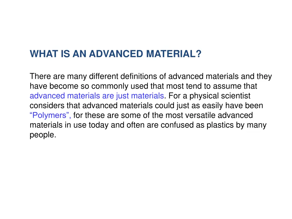 what is an advanced material