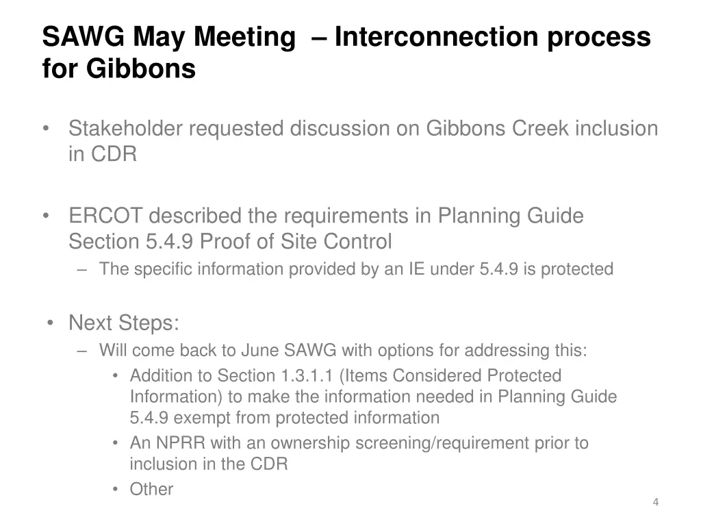 sawg may meeting interconnection process
