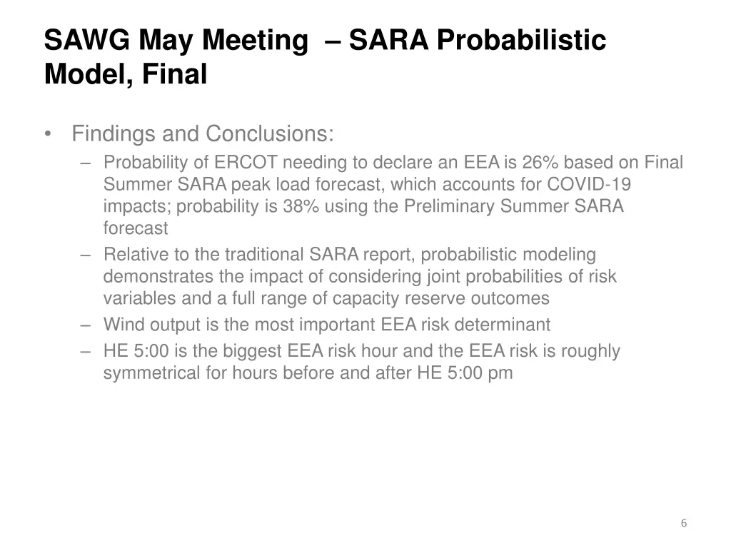 sawg may meeting sara probabilistic model final 1