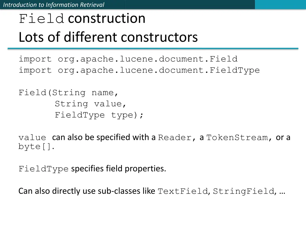 introduction to information retrieval field