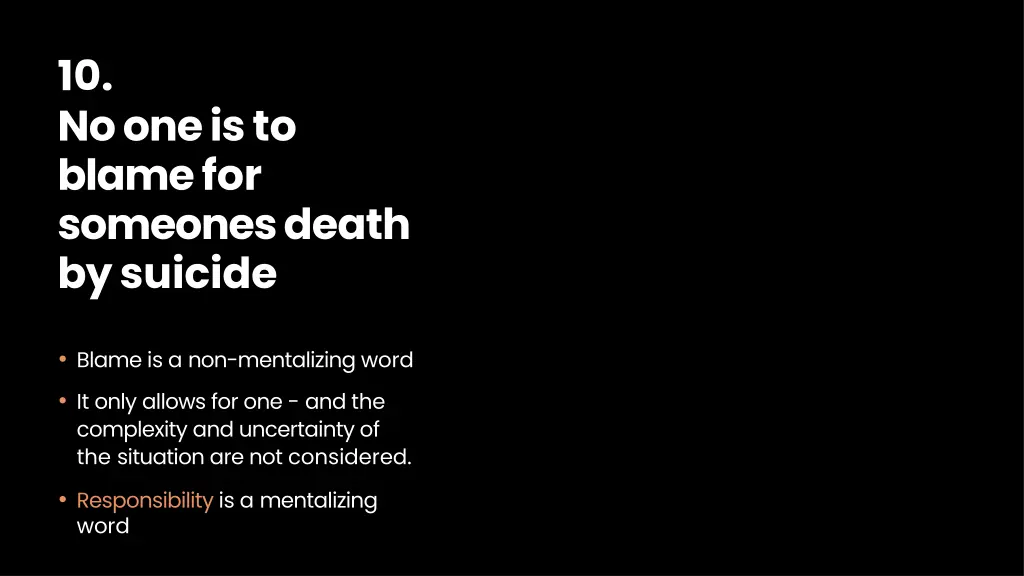 10 no one is to blame for someones death