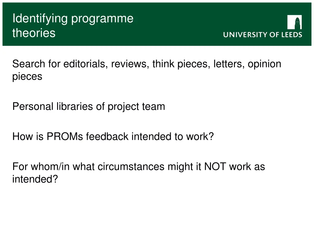 identifying programme theories