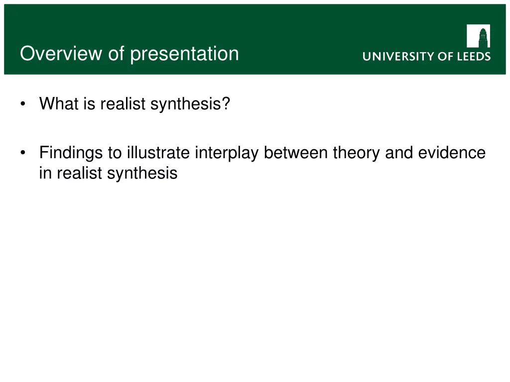 overview of presentation