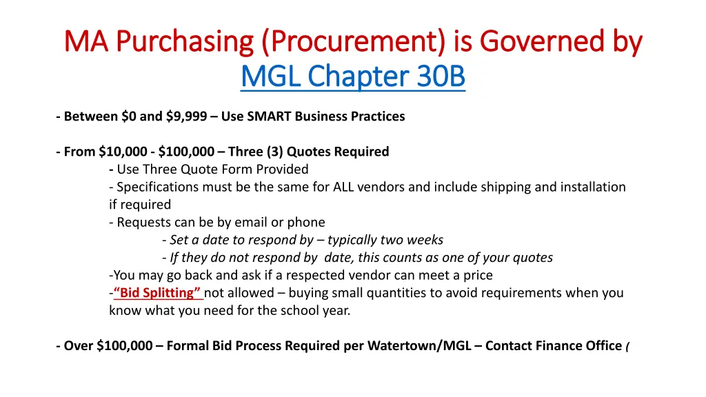 ma purchasing procurement is governed