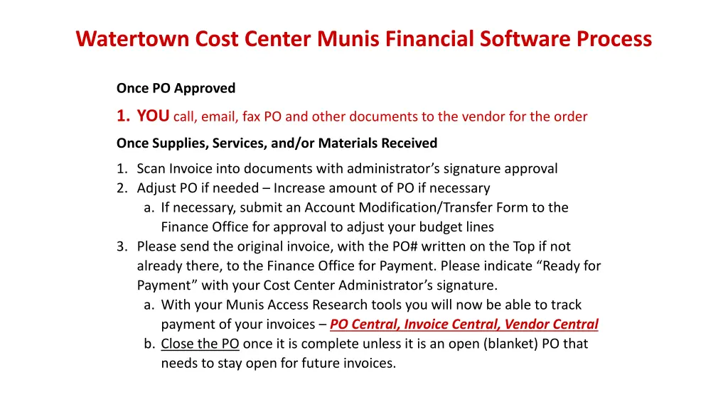 watertown cost center munis financial software 1