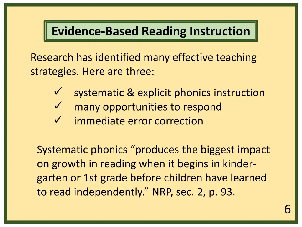 evidence based reading instruction 1