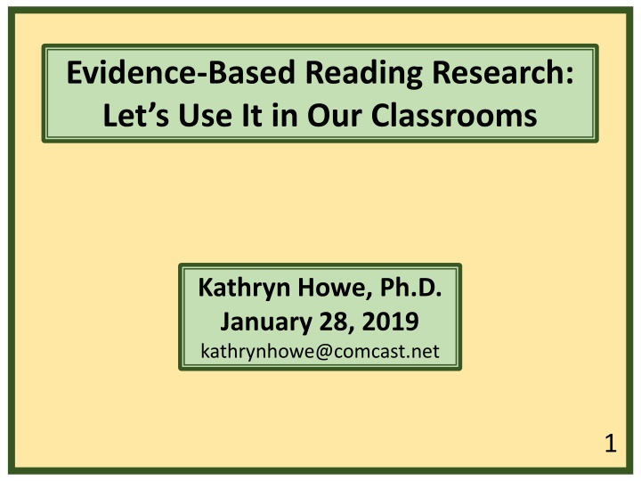 evidence based reading research